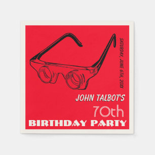 3D Glasses 70th Birthday Party Paper Napkin