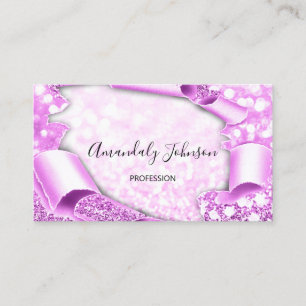 3D Glitter Makeup Event Planner Modern Pink Business Card