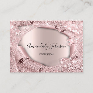3D Glitter Makeup Event Planner ROSE Glitter Business Card