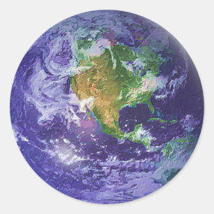 3D Globe Earth Day Classic Round Sticker