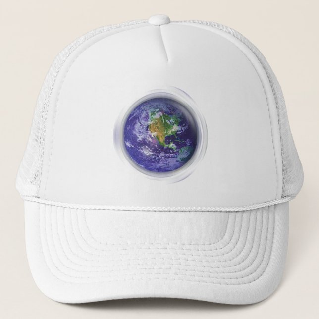 3D Globe Earth Day Trucker Hat (Front)