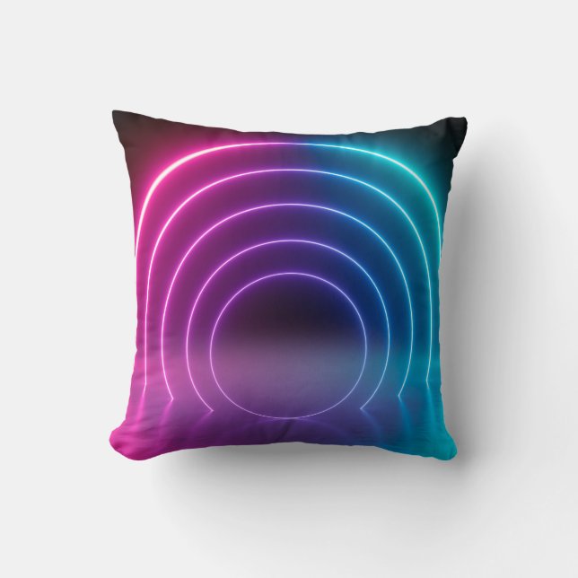 3d, glowing lines, tunnel, neon lights, virtual re cushion (Front)