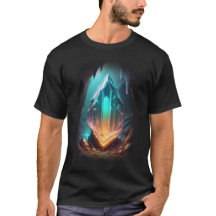 3D Glowing Stone Orange Teal