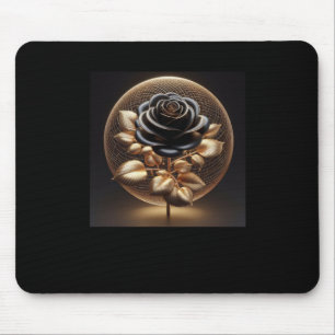 3d Gold Black Roses #16 Sticker Mouse Mat