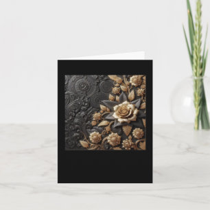 3d Gold Black Roses #8 Sticker Card