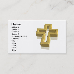 3D Gold Cross Business Card