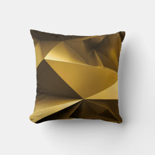 3D Gold Crystal Abstract Panorama Cushion