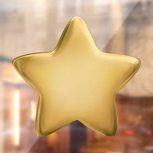 3D Gold Foil Seal Award Achievement Medal Star Window Cling