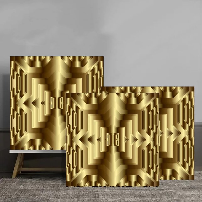 3D Gold Geometric Luxury Seamless Pattern Tile (Creator Uploaded)