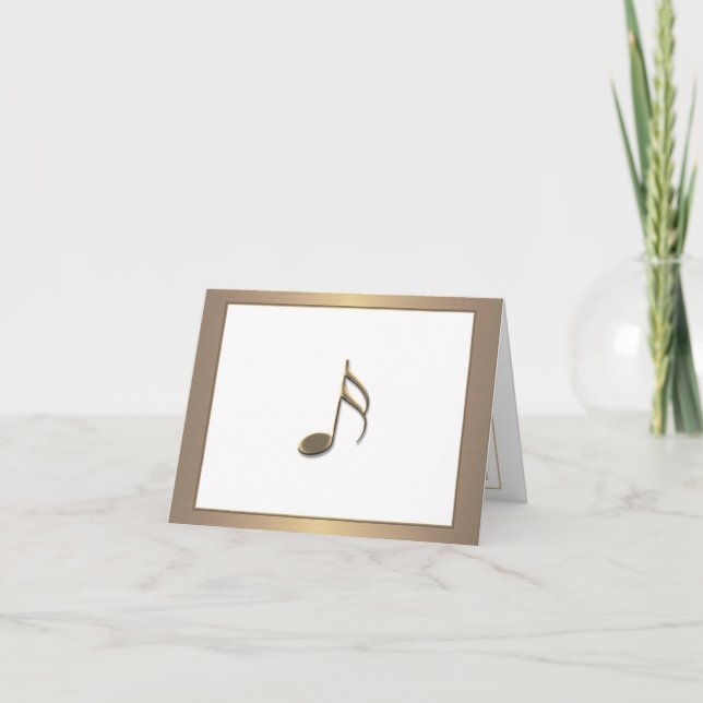 3D Gold Music Note Card personalisation on back (Front)