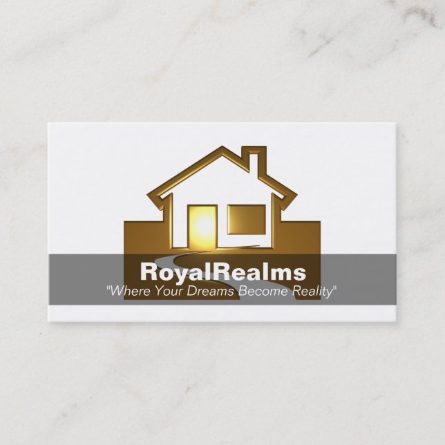 3D Golden House Business Card (Front)