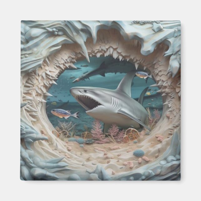 3D Great White Shark Magnet (Front)