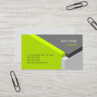 3D Green Grey Geometry Architect business card