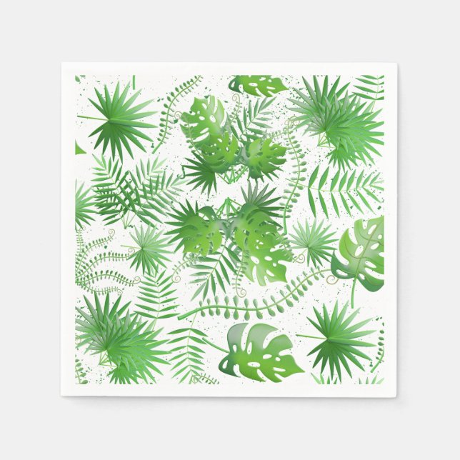3D Green Leaves Pattern 01A Napkin (Front)