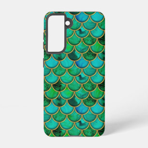 3d green scales with gold samsung galaxy case