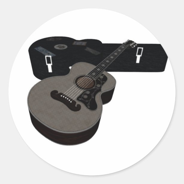 Acoustic Guitar Stickers & Labels Zazzle UK