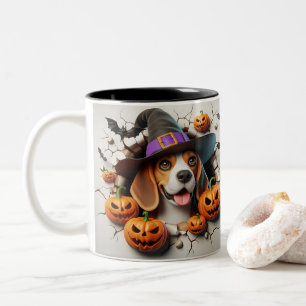 3D Halloween Dog Breeds Halloween Mugs, Tea/Coffee Two-Tone Coffee Mug