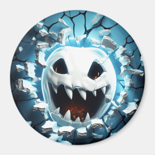 3D Halloween Ghost Cracked Hole Magnet