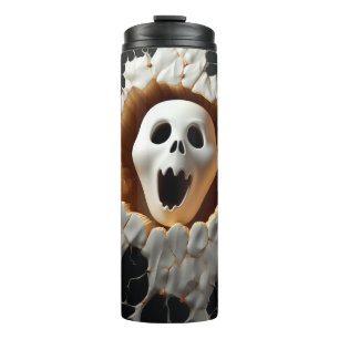 3D Halloween Ghost Cracked Hole Thermal Tumbler
