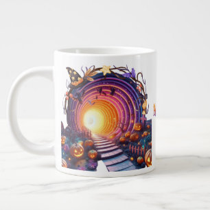3D Halloween Pumpkin Mysterious Tunnel Large Coffee Mug
