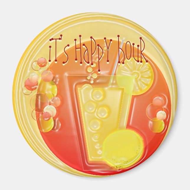 3D Happy Hour Drink Magnet (Front)