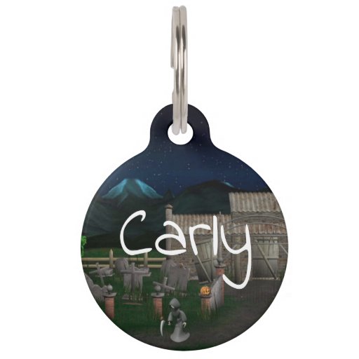 Image of 3d-haunted-house Pet Id Tag