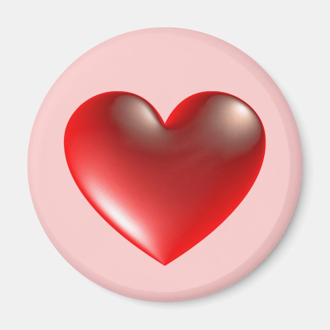 3d Heart / Glass Magnet (Front)