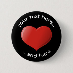 3D Heart Icon 6 Cm Round Badge