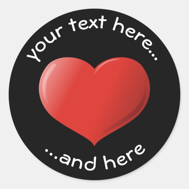3D Heart Icon Classic Round Sticker (Front)