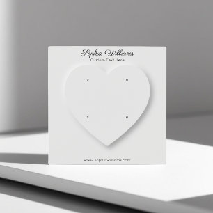 3D heart minimalist 2 pair studs display card