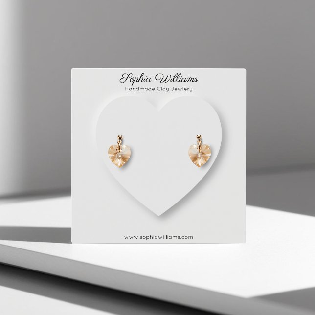 3D heart minimalist earrings display card (Creator Uploaded)