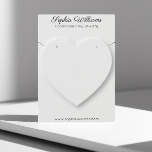 3D heart minimalist necklace earring display card