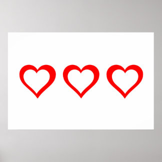 3D Hearts - Poster Wall art