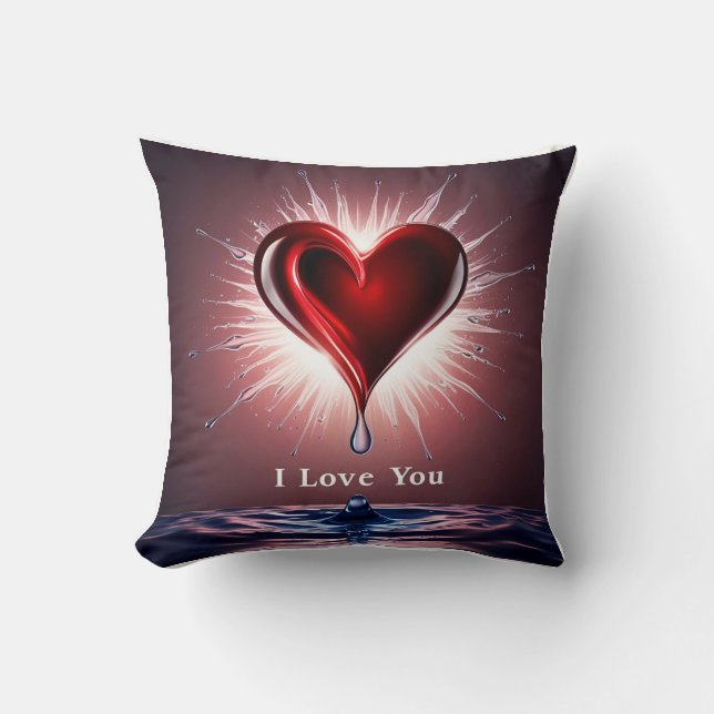 3D Hearts & Tears Unleashed: Exploding Emotion Cushion (Front)