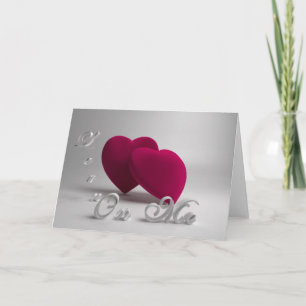 3D Hearts-Text Greeting Card