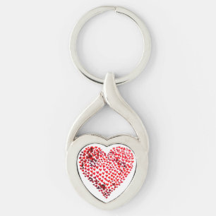 3D Hearts Valentines Day graphic Key Ring