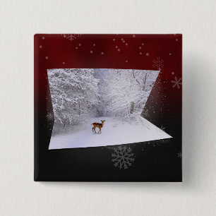 3D Illusion "Snowy Dreams" 15 Cm Square Badge