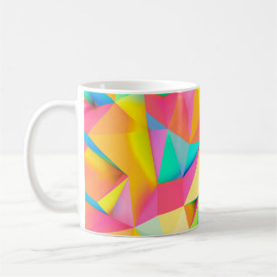 3D Illustration - Colorful low poly texture3d,abst Coffee Mug