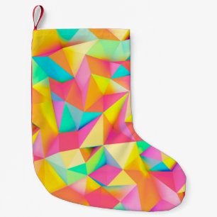 3D Illustration - Colorful low poly texture3d,abst Small Christmas Stocking