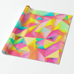 3D Illustration - Colorful low poly texture3d,abst Wrapping Paper