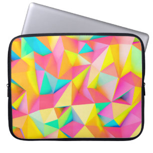 3D Illustration - Colourful low poly texture3d,abs Laptop Sleeve