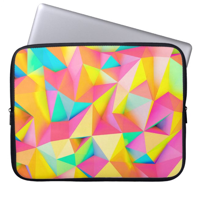 3D Illustration - Colourful low poly texture3d,abs Laptop Sleeve (Front)