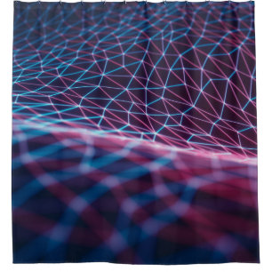 3D illustration, embossed mesh representing intern Shower Curtain