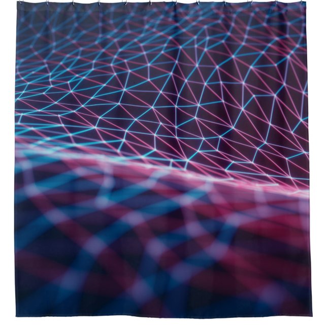 3D illustration, embossed mesh representing intern Shower Curtain (Front)