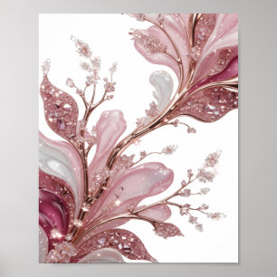3D ILLUSTRATION OF A LUXURIOUS FLORAL DESIGN WITH POSTER