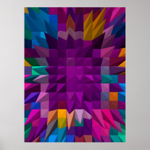 3D illustration or 3D rendering Mosaic color patte Poster