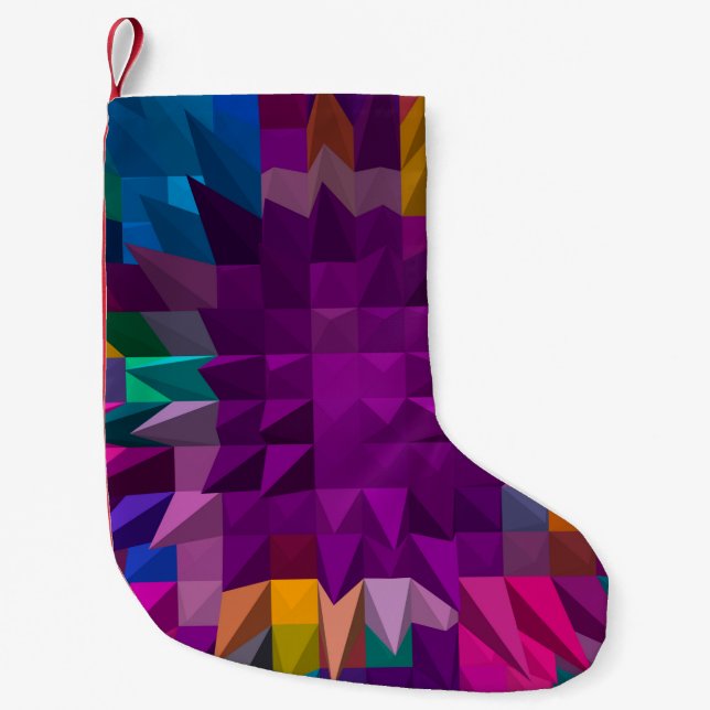 3D illustration or 3D rendering Mosaic colour patt Small Christmas Stocking (Front)