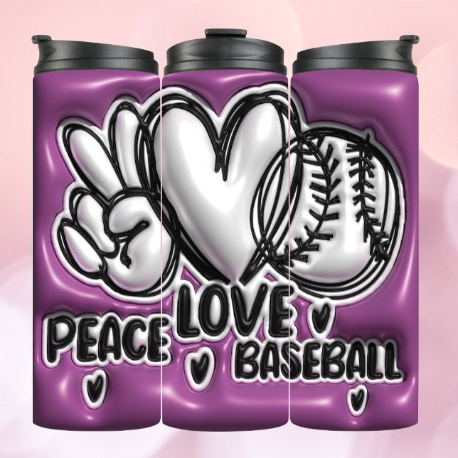 3D Inflated Tumbler - Peace Love Baseball (Creator Uploaded)