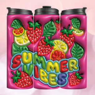 3D Inflated Tumbler Summer Vibes with Juicy Fruits