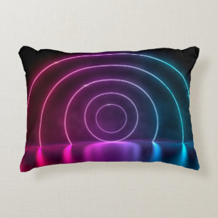 3d ing of ultraviolet circle portal glowing lines  decorative cushion